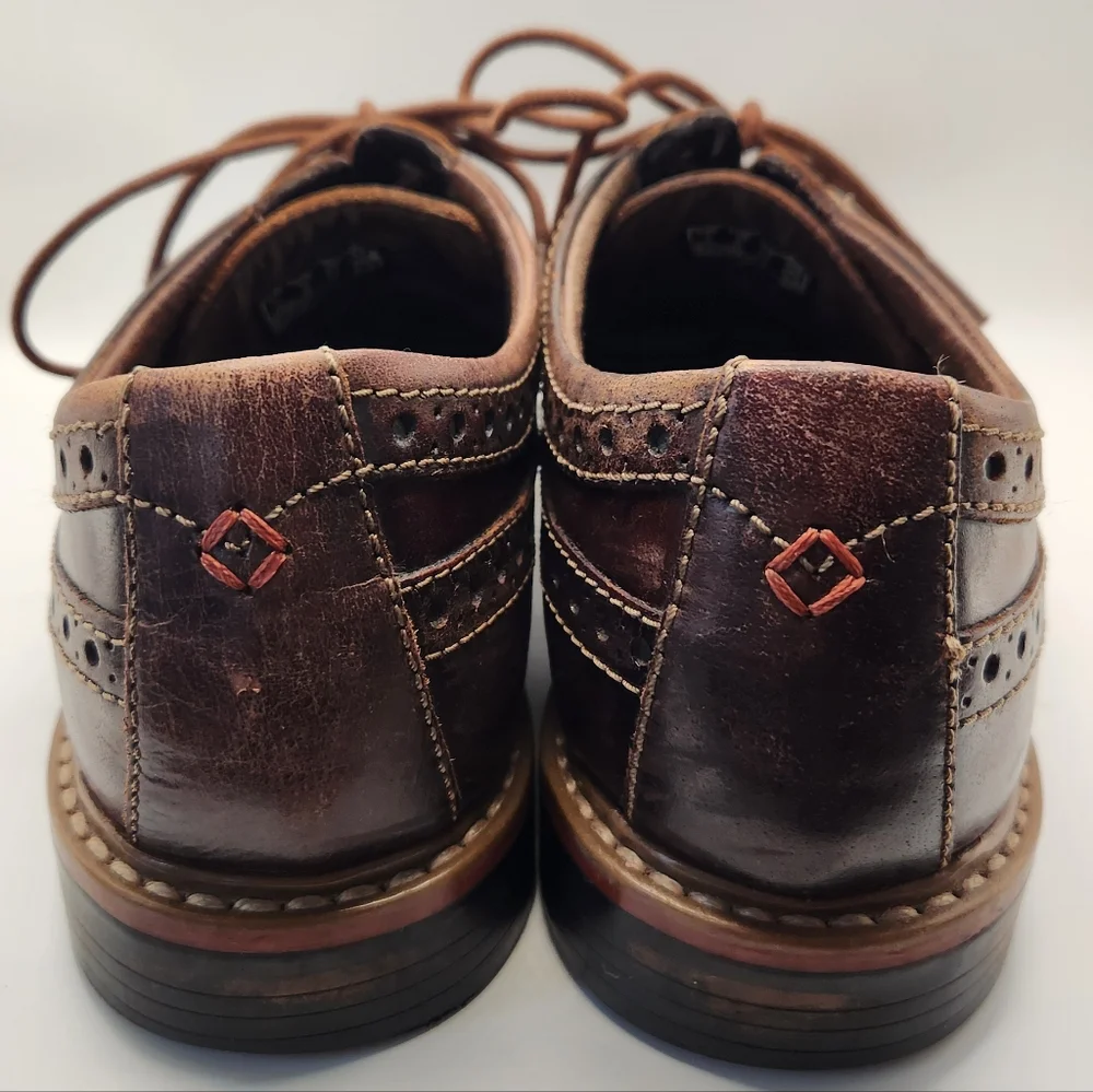Bostonian Wingtip Brogue Oxford Men's 8 Brown Leather Lace Up Dress‎ Shoe Derby